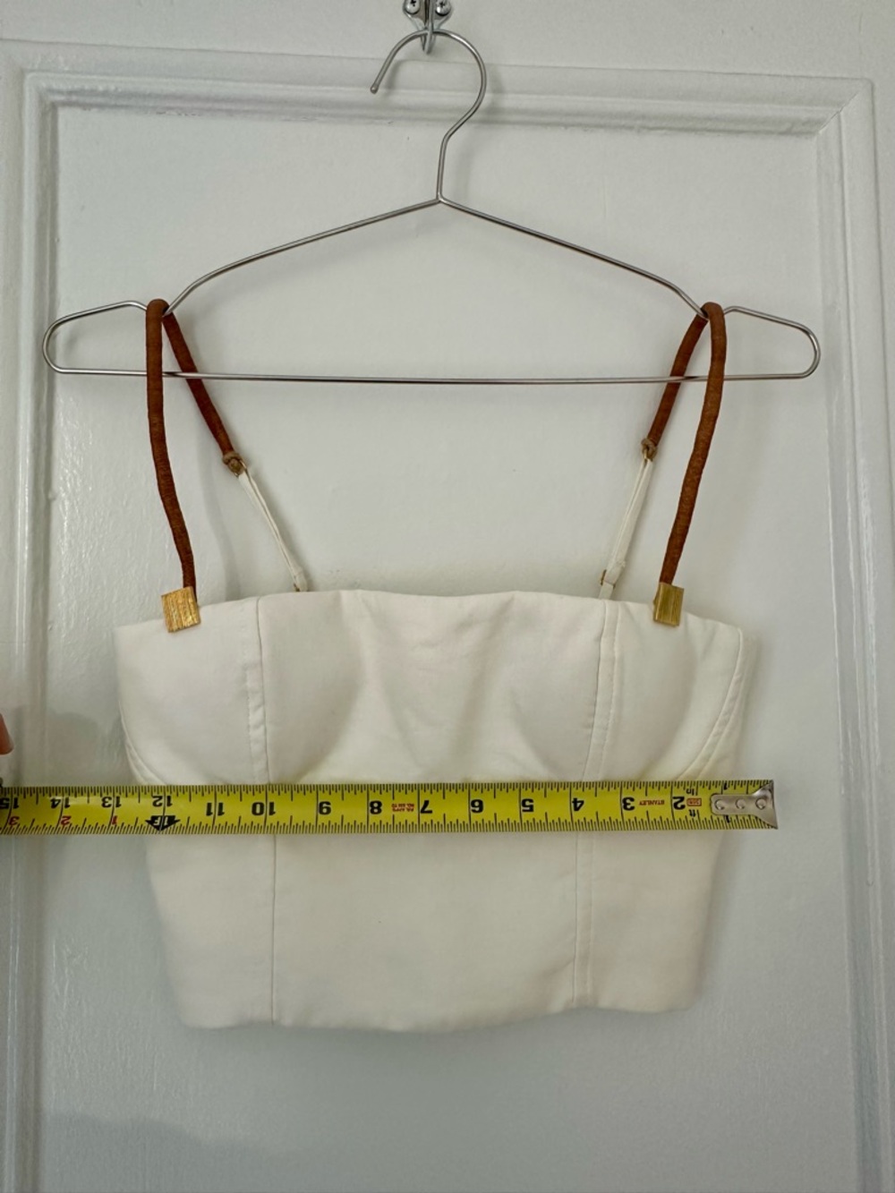 NWT Cream Cropped Top with gold accents - Picture 7 of 7